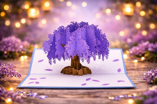 Purple Tree 3D pop-up card by PopJoy Cards