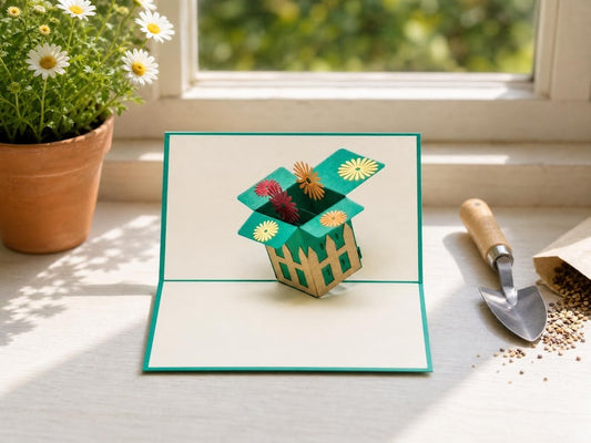 Garden Box 3D pop-up card by PopJoy Cards