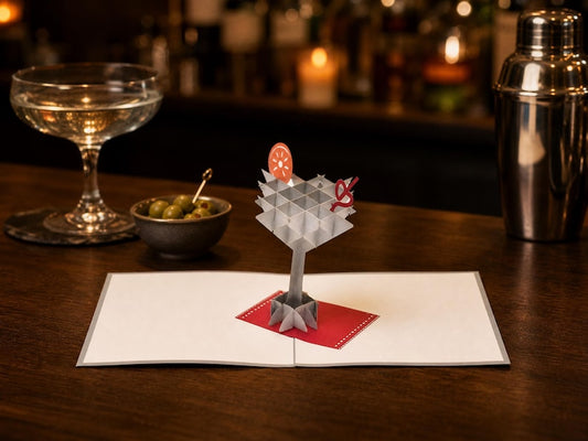 Celebration Martini 3D pop-up card by PopJoy Cards