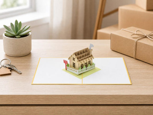 House 3D pop-up card by PopJoy Cards - front cover
