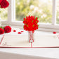 Red Roses 3D pop-up card by PopJoy Cards - front cover