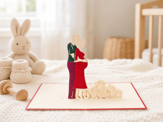 Expecting Couple Pregnancy 3D pop-up card by PopJoy Cards