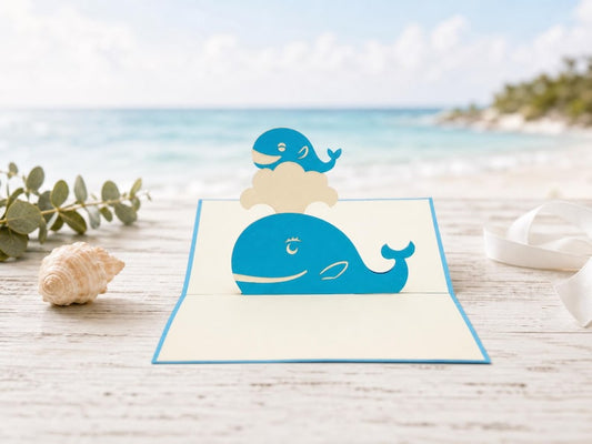 Mother's Day Whale 3D pop-up card by PopJoy Cards