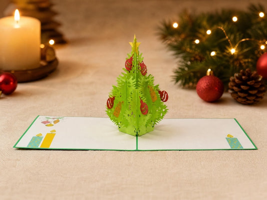 Christmas Tree with Ornaments 3D pop-up card by PopJoy Cards