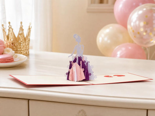 Princess 3D pop-up card by PopJoy Cards - front cover