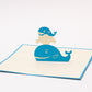 Mother's Day Whale 3D pop-up card by PopJoy Cards - open view, studio shot