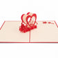 Mr. and Mrs. Anniversary Wedding 3D pop-up card by PopJoy Cards - open view, studio shot