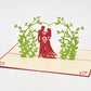 Outdoor Wedding 3D pop-up card by PopJoy Cards - open view, studio shot