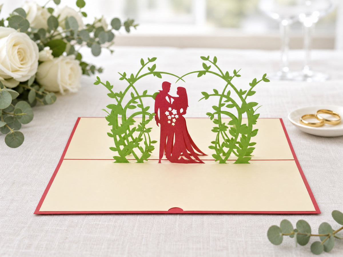 Outdoor Wedding 3D pop-up card by PopJoy Cards - lifestyle scene