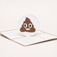 Poop Emoji 3D pop-up card by PopJoy Cards - open view, studio shot
