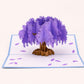 Purple Tree 3D pop-up card by PopJoy Cards - open view, studio shot