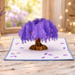 Purple Tree 3D pop-up card by PopJoy Cards - lifestyle scene