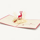 Reindeer Christmas pop-up card pack of 2 by PopJoy Cards - open view, studio shot