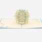 Snowflake 3D pop-up card by PopJoy Cards - open view, studio shot