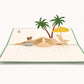 Vacation 3D pop-up card by PopJoy Cards - open view, studio shot