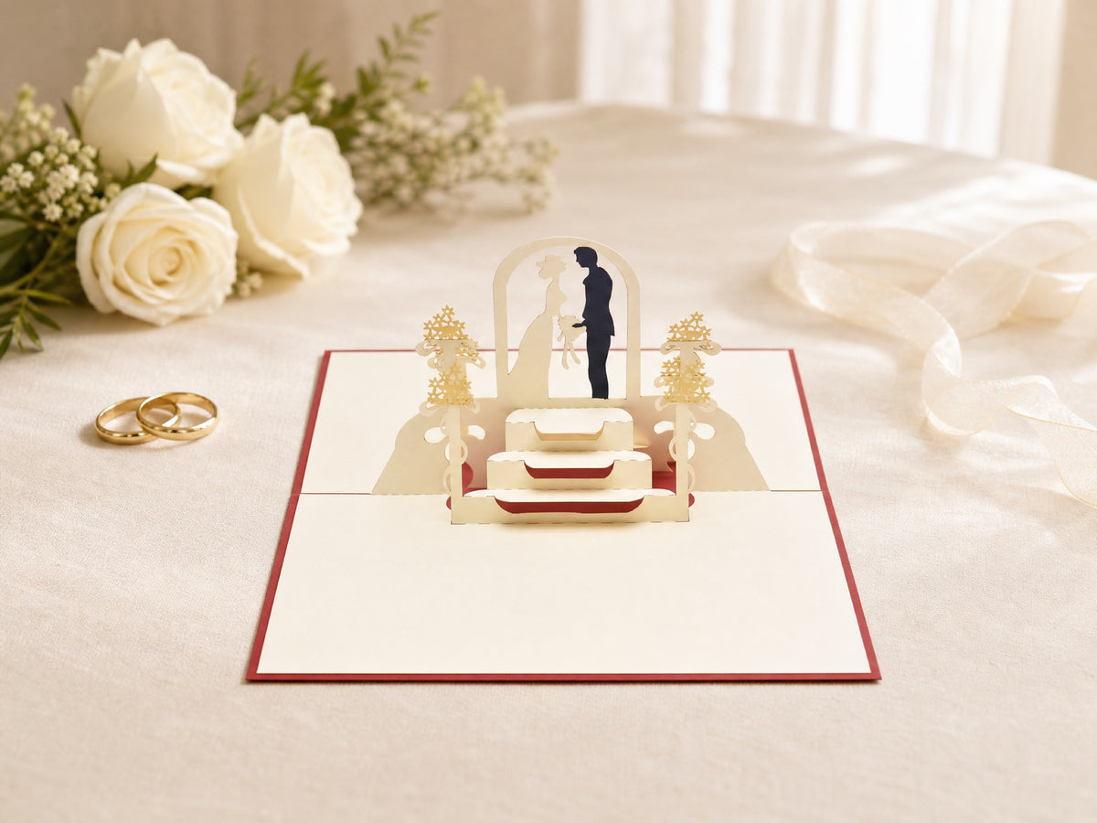 Wedding at the Altar 3D pop-up card by PopJoy Cards - lifestyle scene