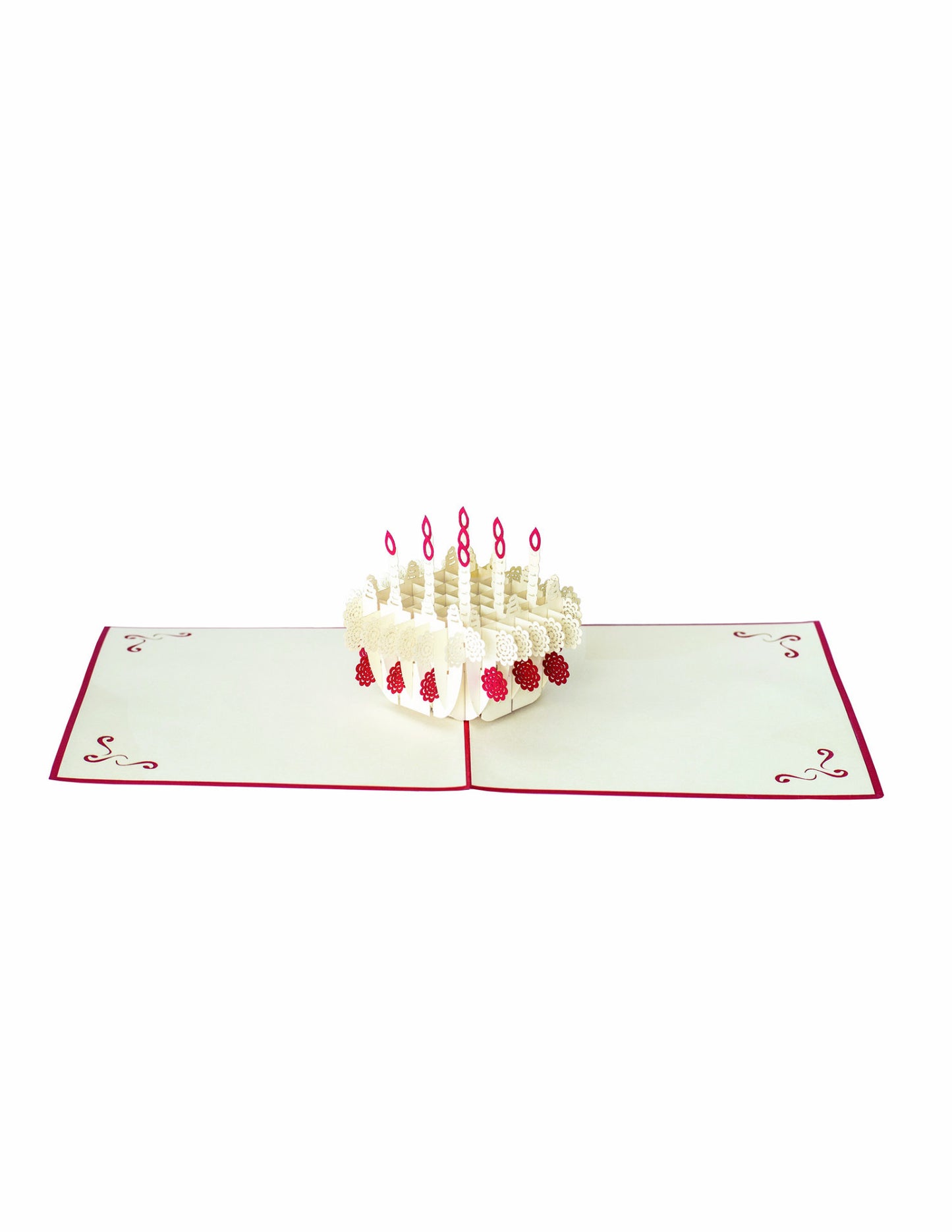 Birthday Cake 3D Pop Up Card (Red)