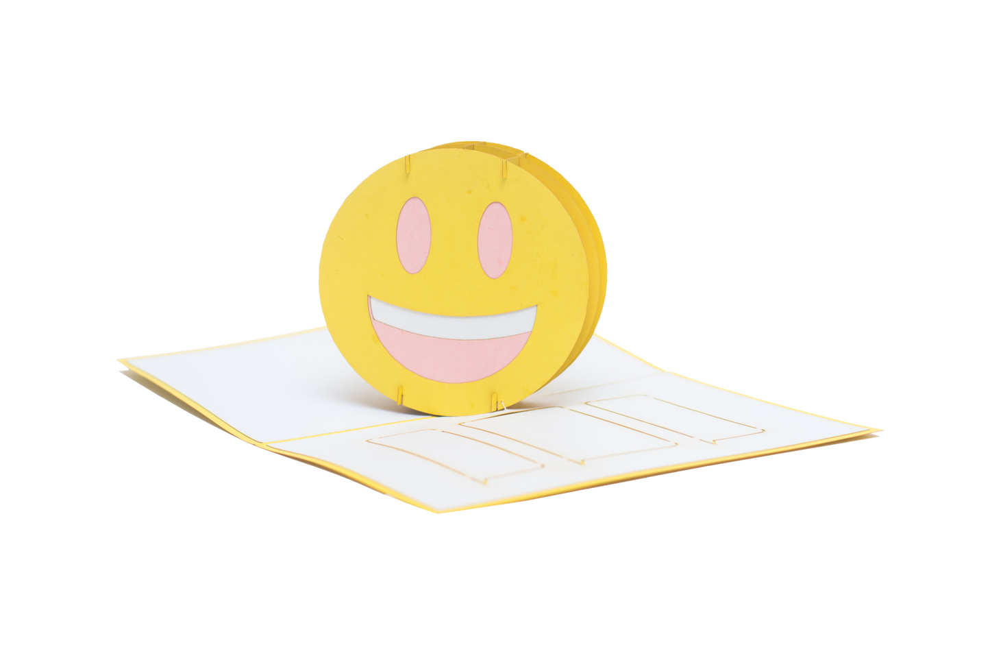 Pop-up card showing happy emoji