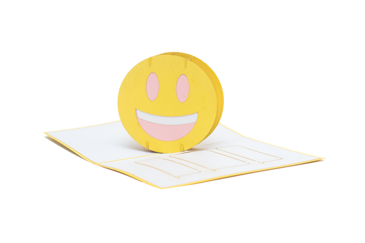 Pop-up card showing happy emoji