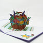 Basket of Flowers Pop Up Card
