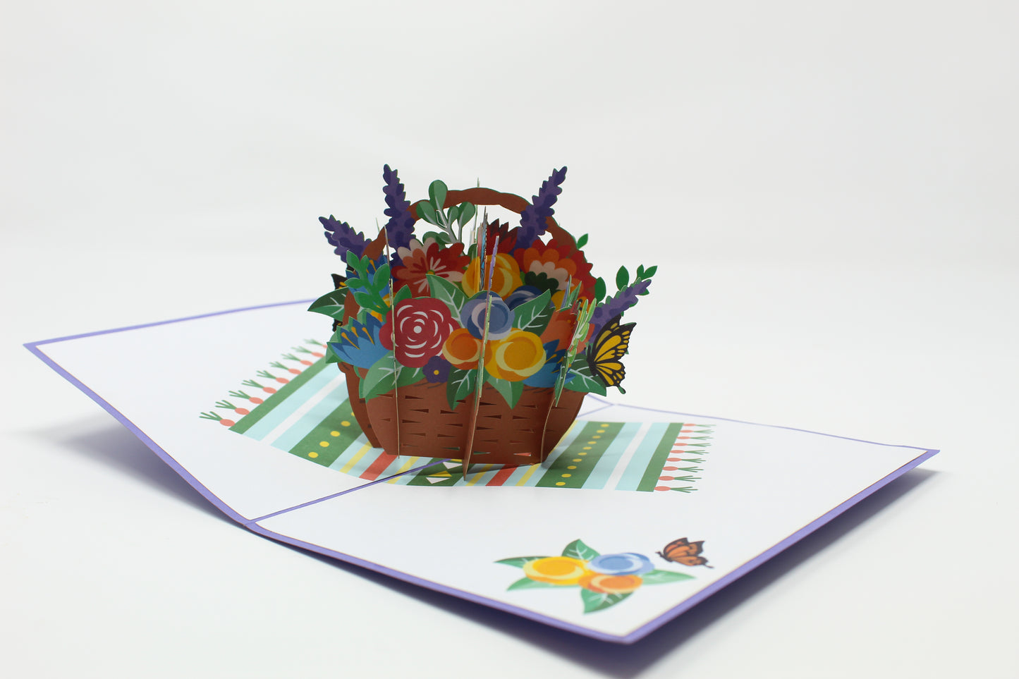 Basket of Flowers Pop Up Card