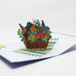 Basket of Flowers Pop Up Card
