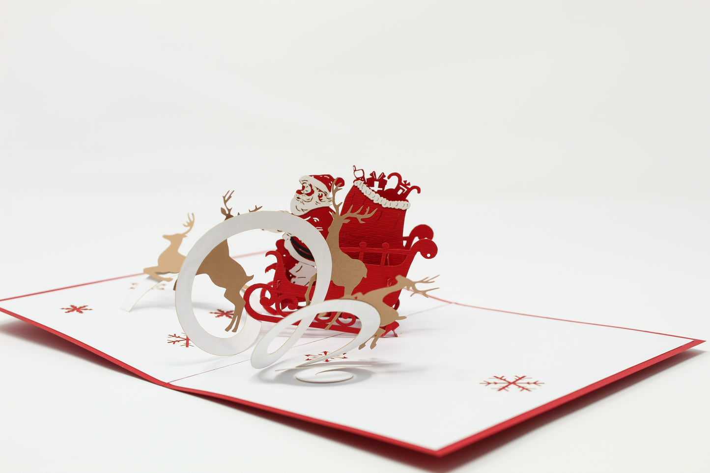 Santa on a Sleigh w/ Gifts Pop Up Card