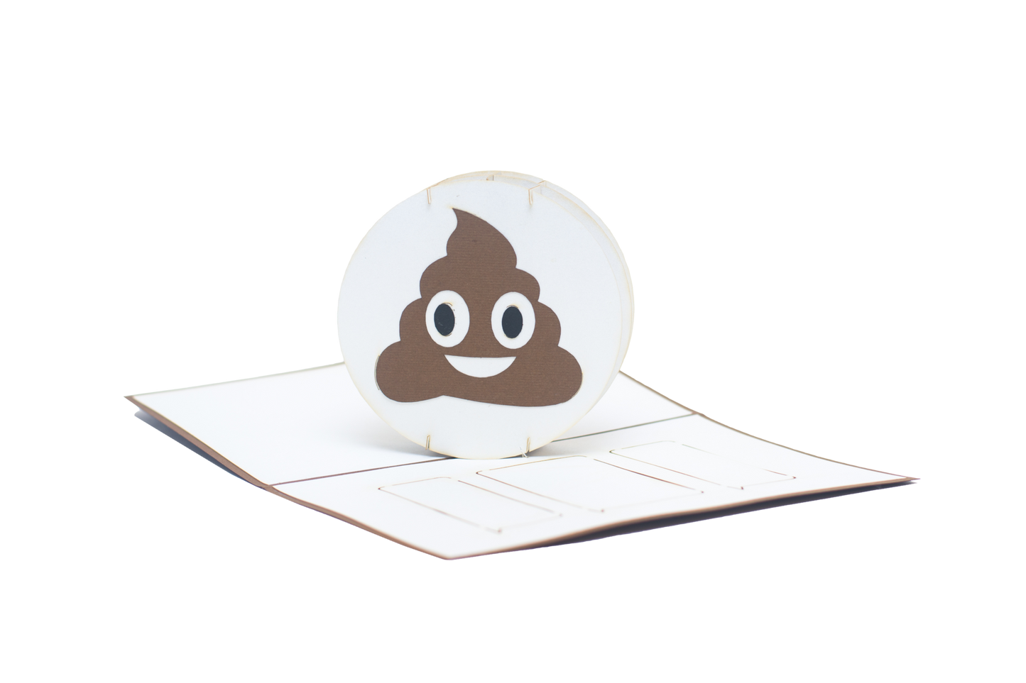 Pop-up card with smiling poop emoji