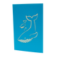 Blue card showing outlines of blue whale and baby blue whale in white