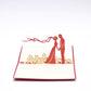 This pop-up card shows that beautiful moment when the bride and the groom first meet on their wedding day. 