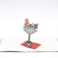 Pop-up card with grey martini glass, straw and garnish