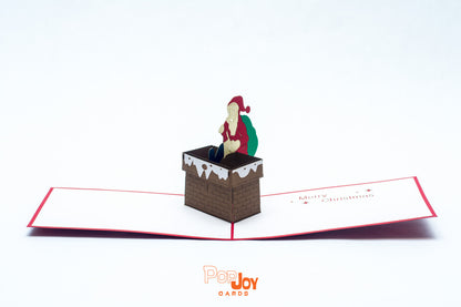 Santa on the Roof Pop Up Card