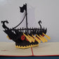 Viking Pirate Ship Pop Up Card