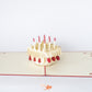 Birthday Cake 3D Pop Up Card (Red)